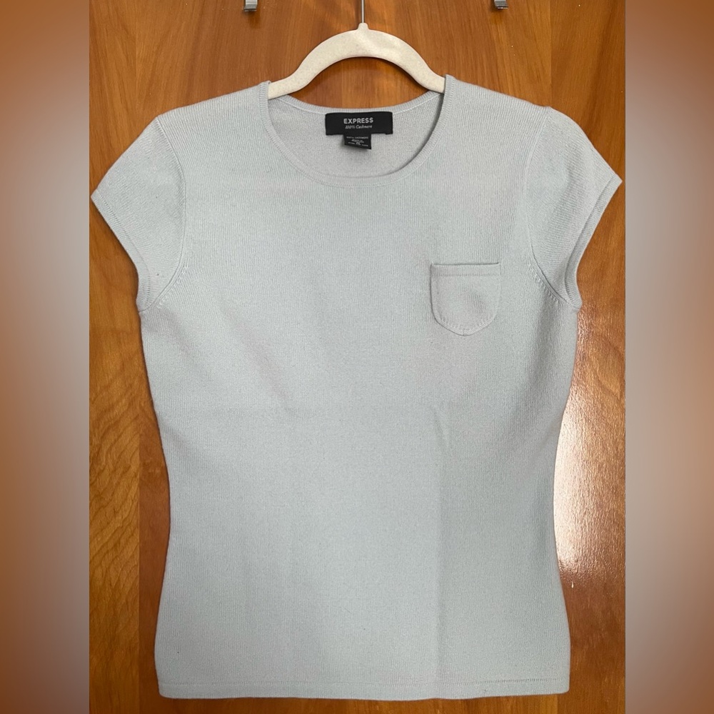 Light Blue Express 100% Cashmere Top